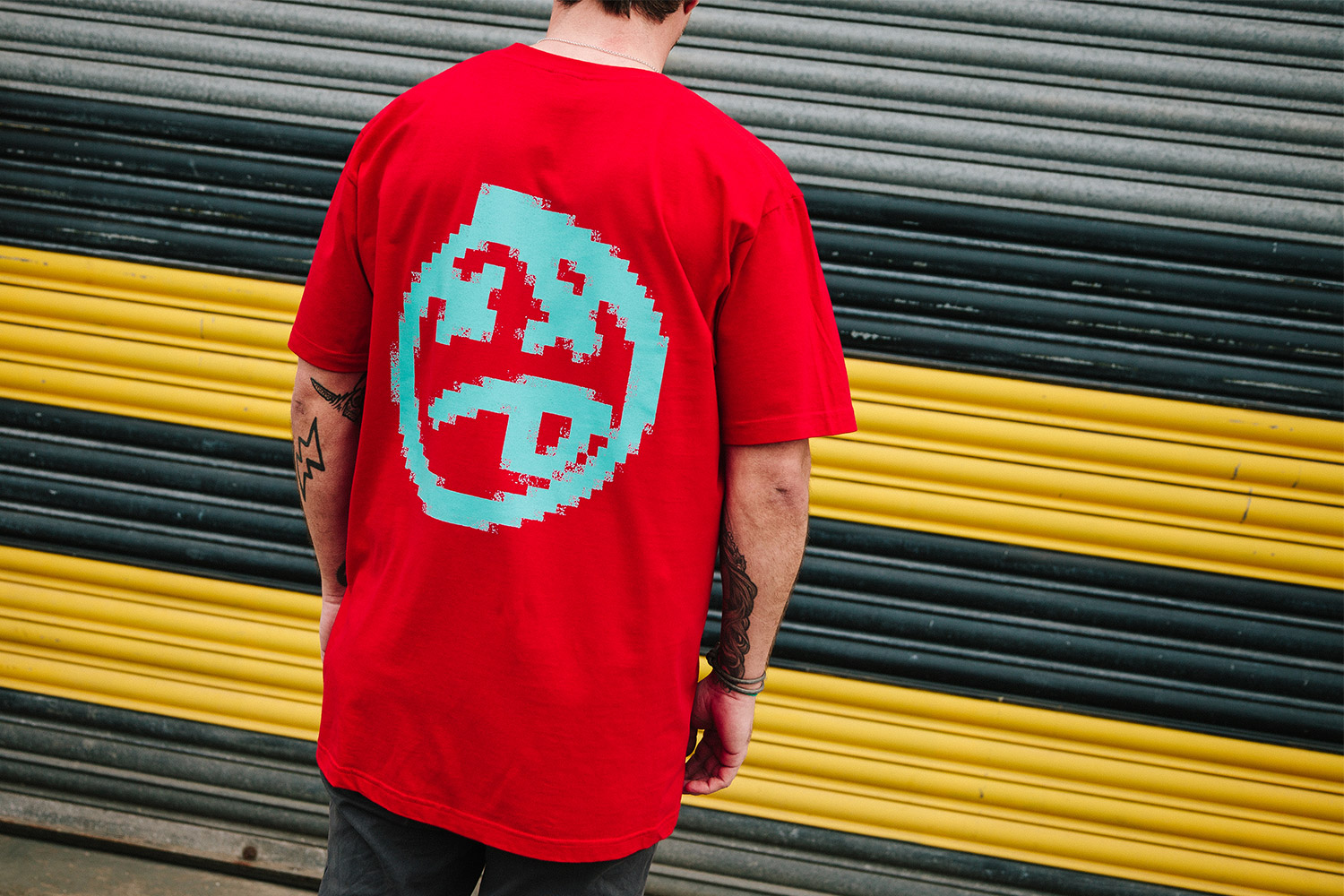 'Pixelate' Tee now in red