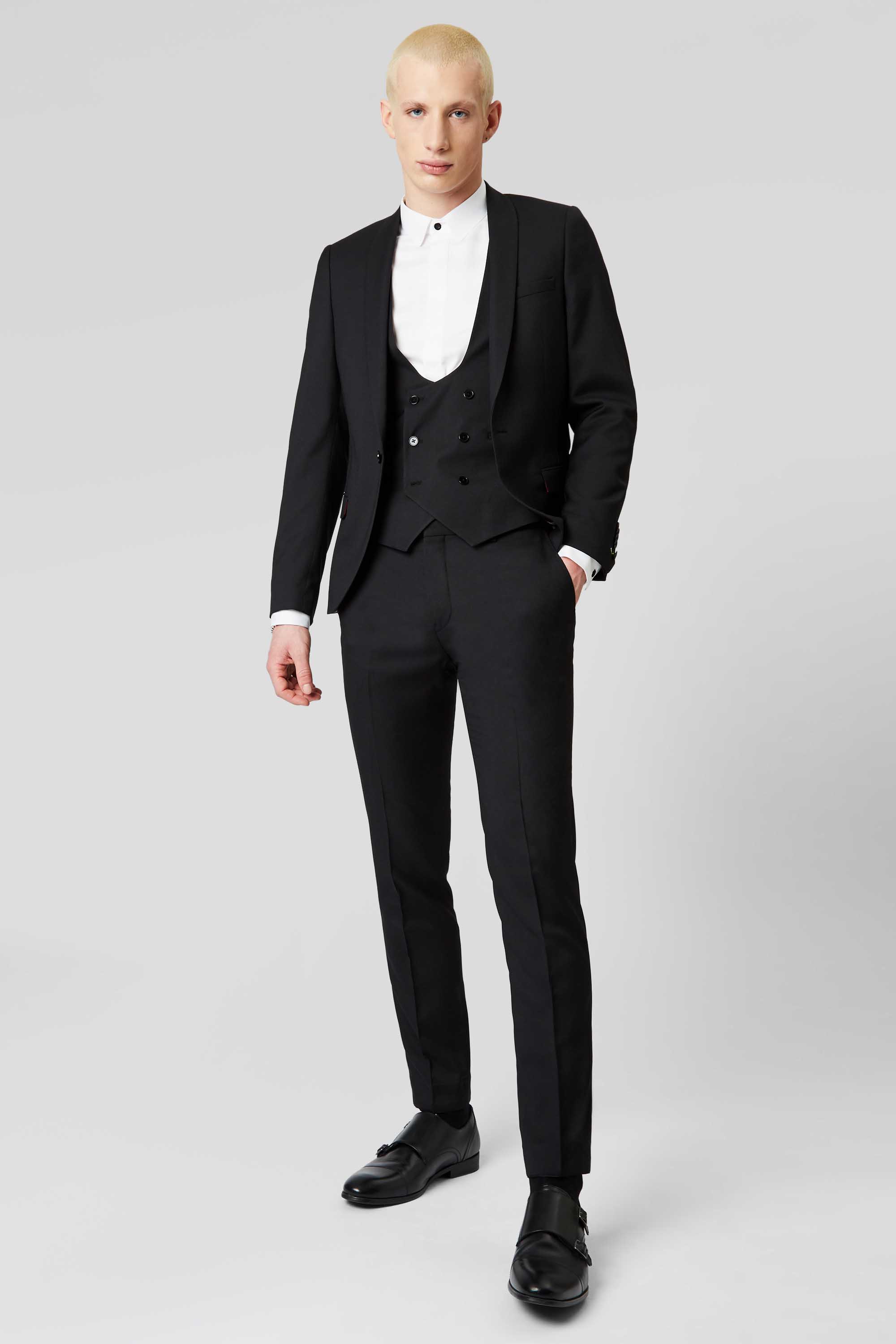 HEMMINGWAY SKINNY FIT SUIT JACKET IN BLACK - NEW ELLROY