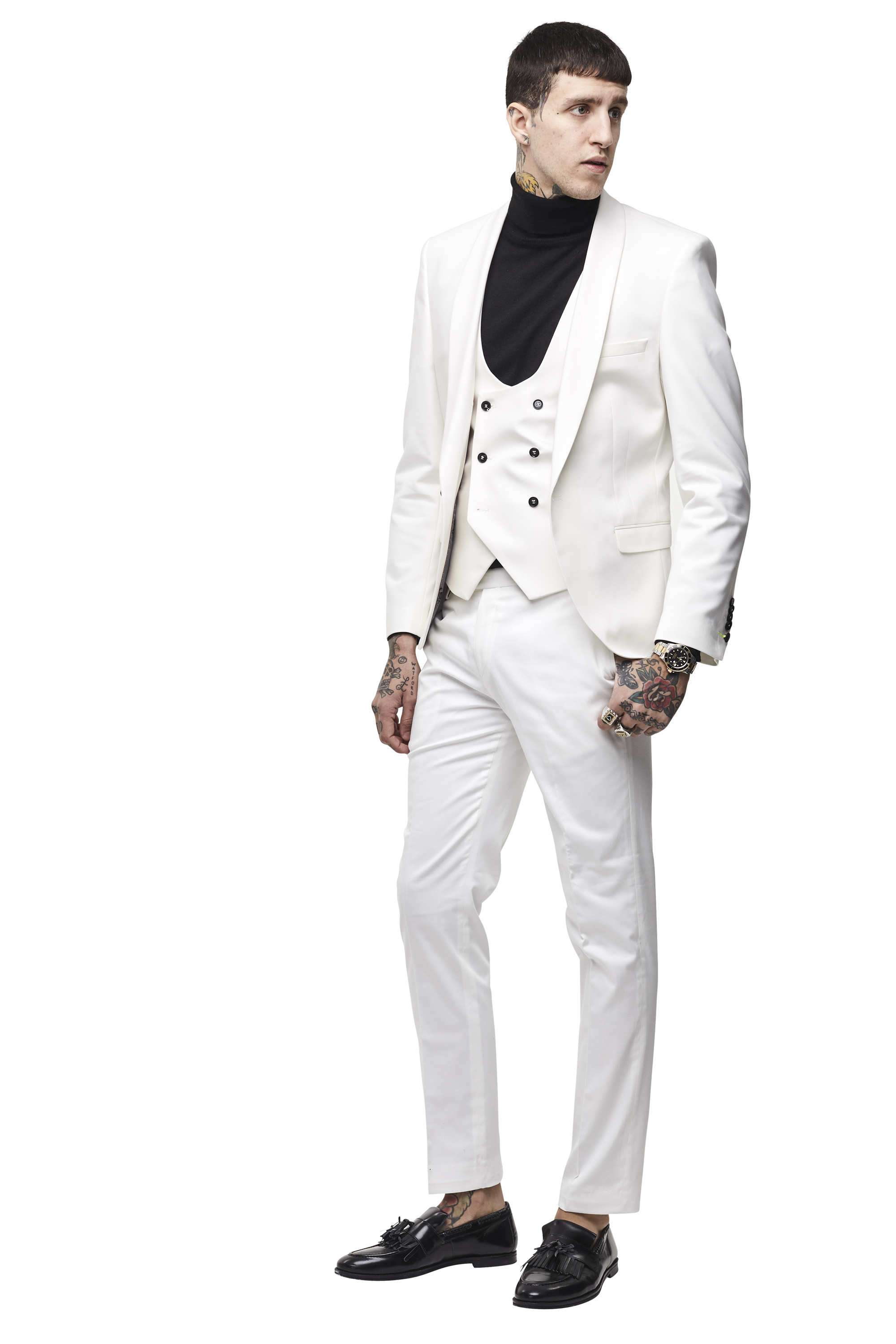 HEMMINGWAY SKINNY FIT SUIT JACKET IN white - NEW ELLROY